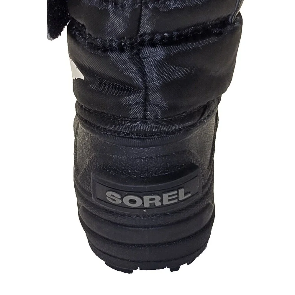 Sorel Snow‎ Commander Girls Youth Winter Snow Boots Black Fur Lined Size 6